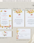 JUNE Floral Wedding Invitation Suite Template