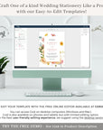 JUNE Floral Wedding Invitation Suite Template