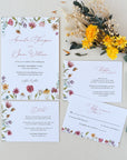 APRIL Watercolor Flower Wedding Invitation Suite Template