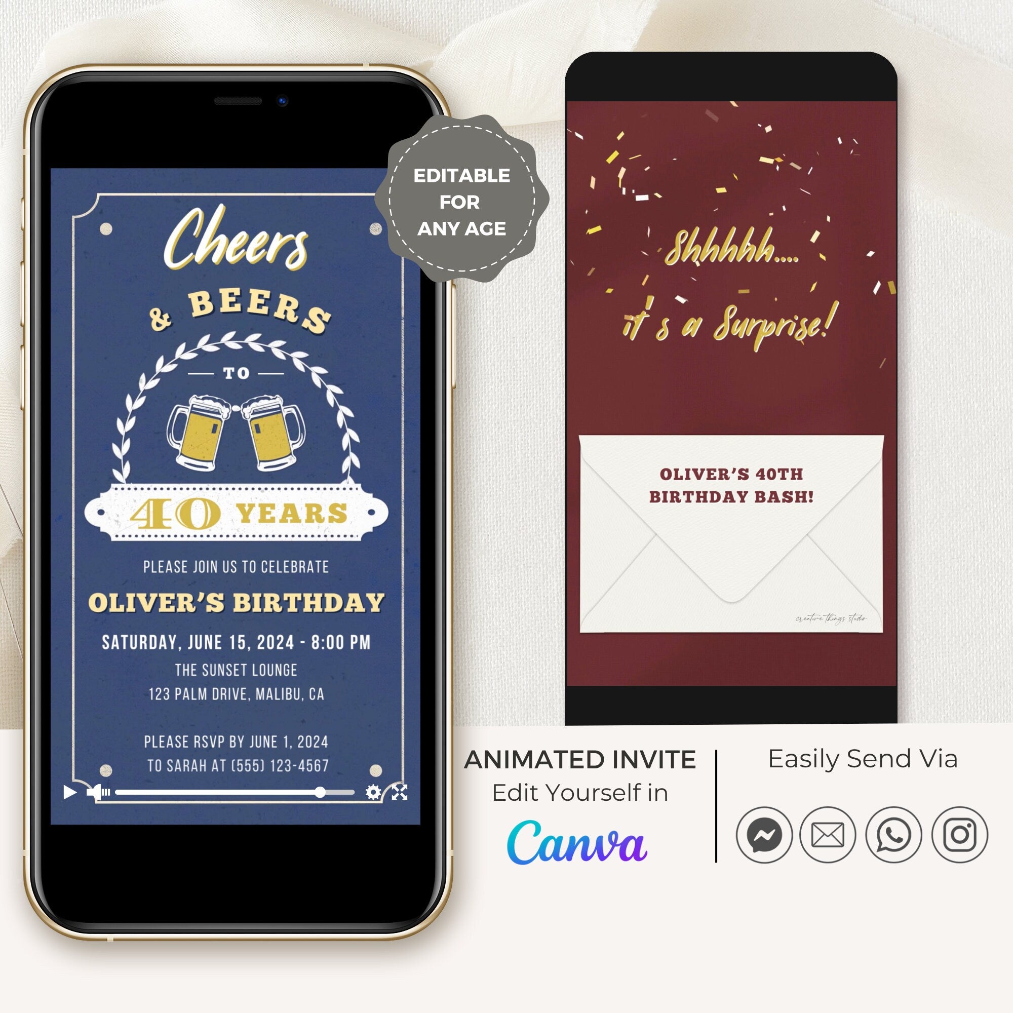 Cheers and Beers Invitation for Men