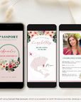 Tropical Floral Passport Birthday Invitation Video Template