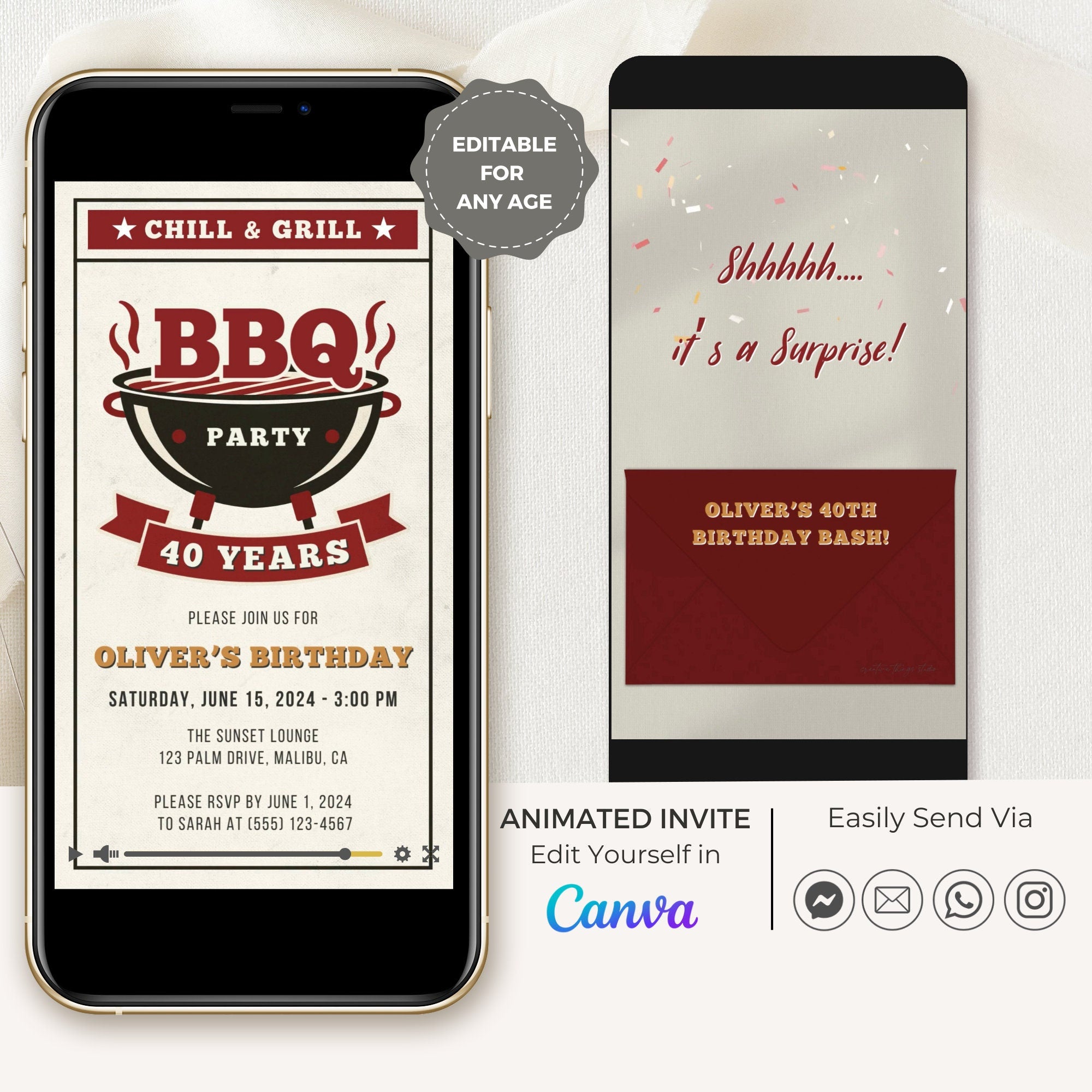 Bbq Birthday Invitation Video Template