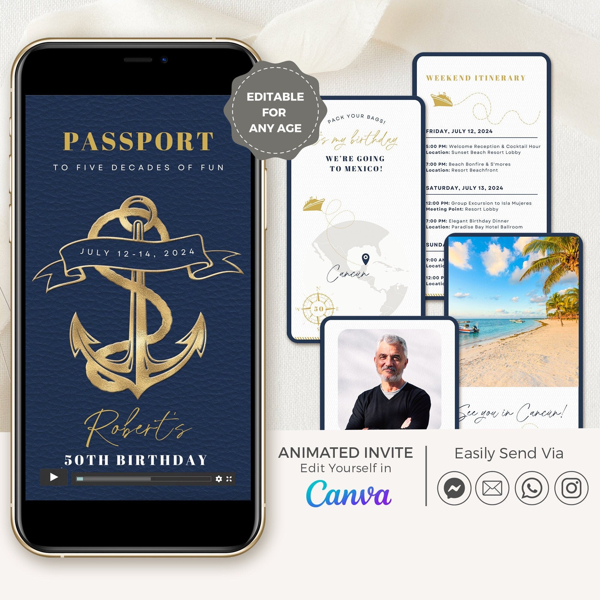 Nautical Birthday Invitation Video Template
