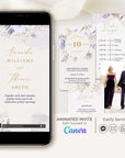 IRIS Purple Wedding Invitation Video Template