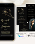 GIGLIOLA Wedding Invitation Video Template - Black & Gold