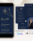 GIGLIOLA Wedding Invitation Video Template - Navy & Gold