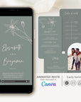GIGLIOLA Wedding Invitation Video Template - Sage & Blush