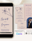 GIGLIOLA Wedding Invitation Video Template - Blush & Navy