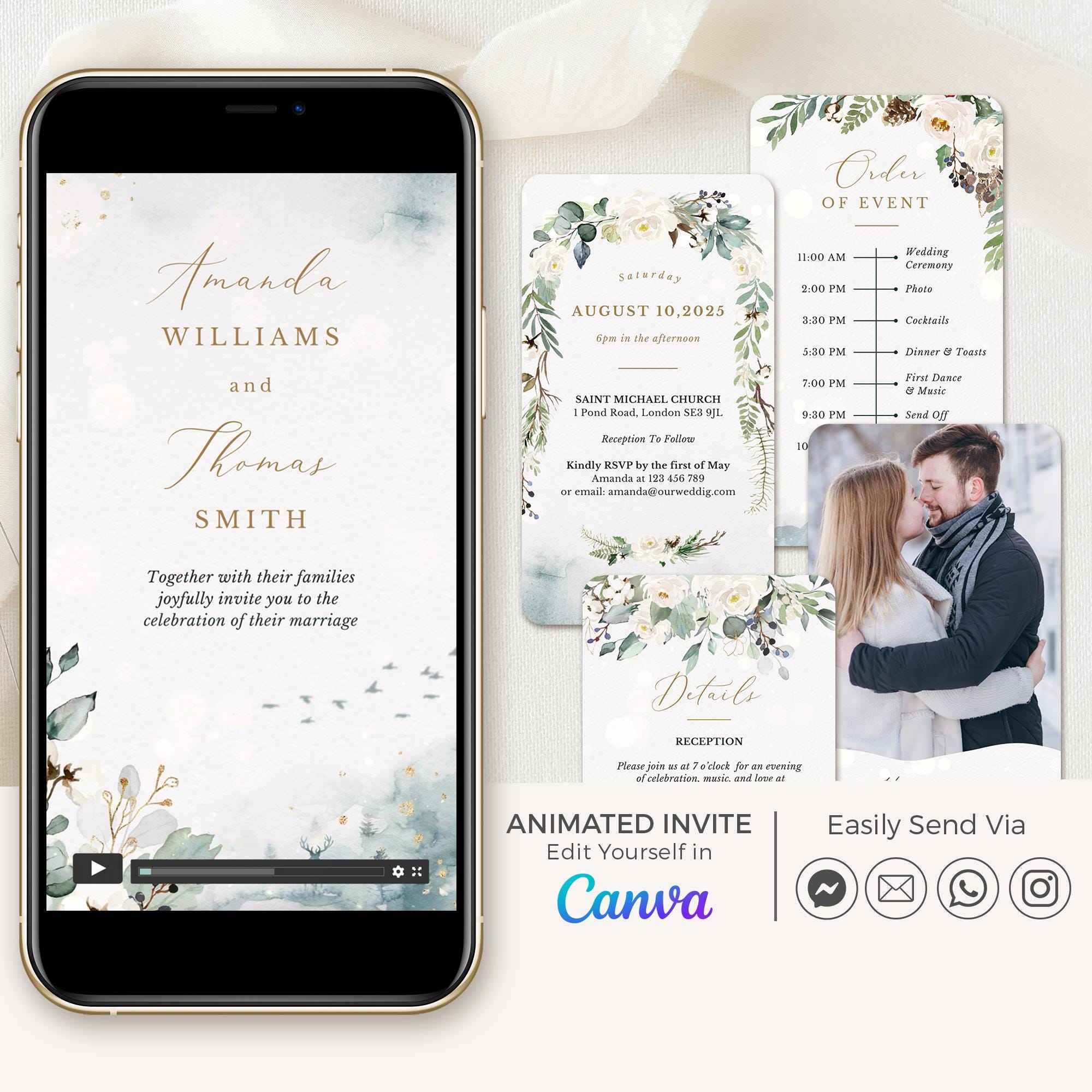 NEVE Winter Wedding Invitation Video Template