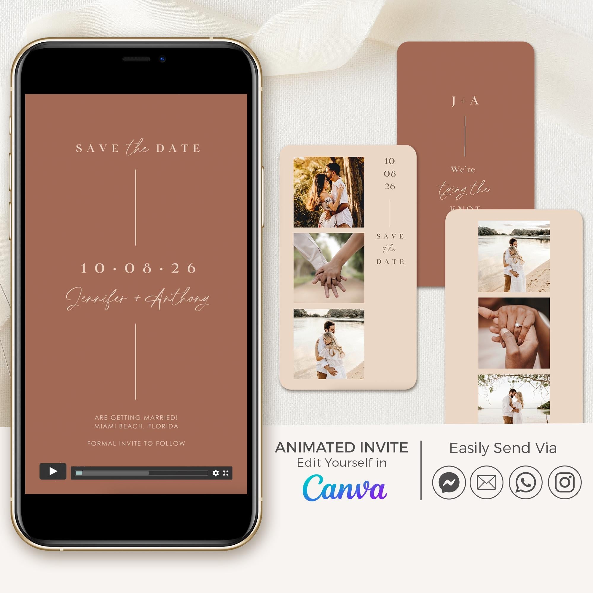 LAURA Save the Date Video Template - Terracotta