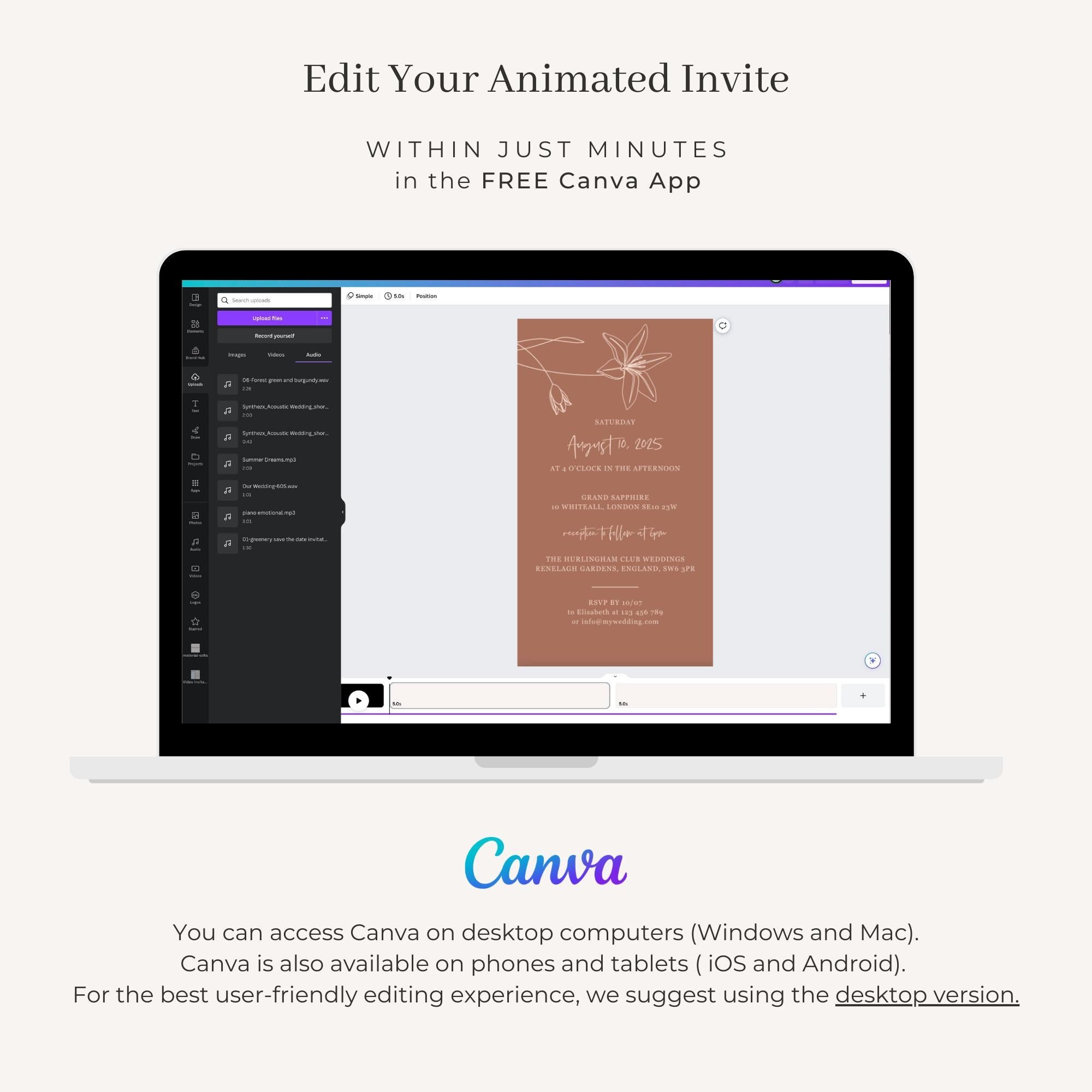GIGLIOLA Wedding Invitation Video Template - Terracotta