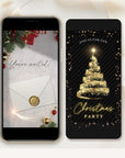 Christmas Tree Invitation Animated - Black