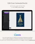 Christmas Tree Invitation Animated - Blue