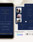LAURA Wedding Invitation Video Template - Blue Navy