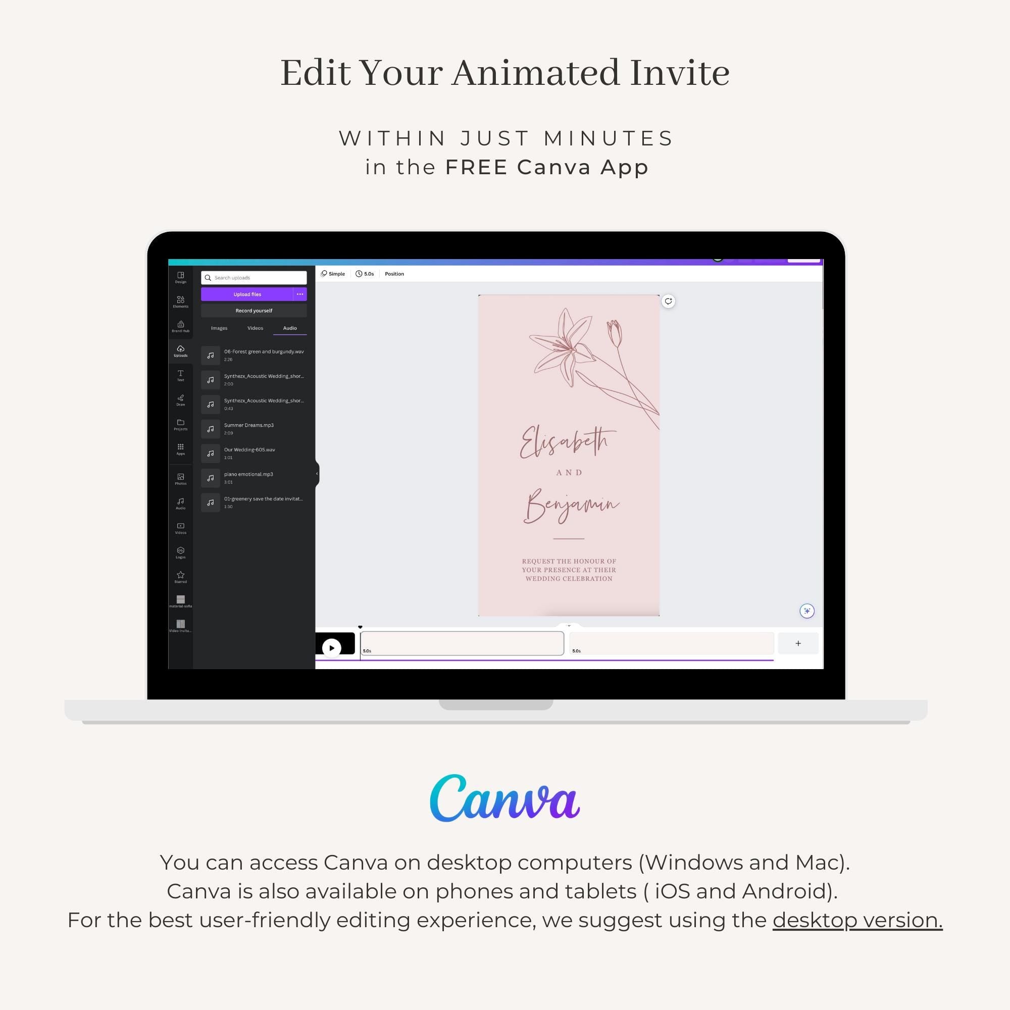 GIGLIOLA Wedding Invitation Video Template - Pink