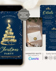 Christmas Tree Invitation Animated - Blue