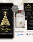 Christmas Tree Invitation Animated - Black