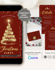 Christmas Tree Invitation Animated - Red