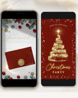Christmas Tree Invitation Animated - Red
