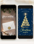 Christmas Tree Invitation Animated - Blue