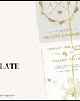 Passport Wedding Invitation Video Template - White & Gold