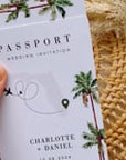 Palm Tree Passport Wedding Invitation Template
