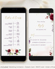 Rossella | Burgundy Electronic Wedding Invitation