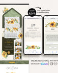 MARISOL Sunflowers Digital Wedding Invitation With Online Rsvp