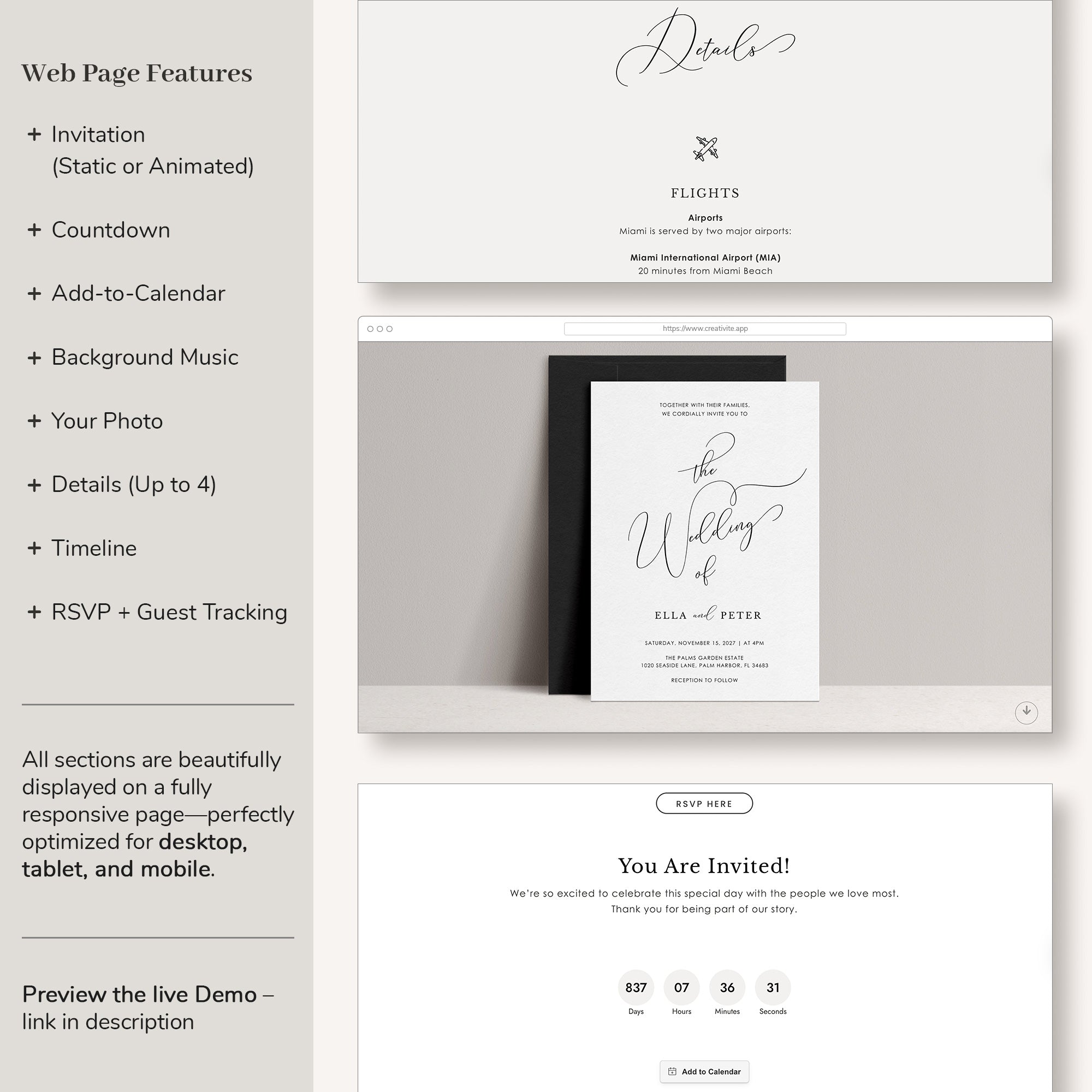 Webpage with Online RSVP – Premium Upgrade for Digital Invites