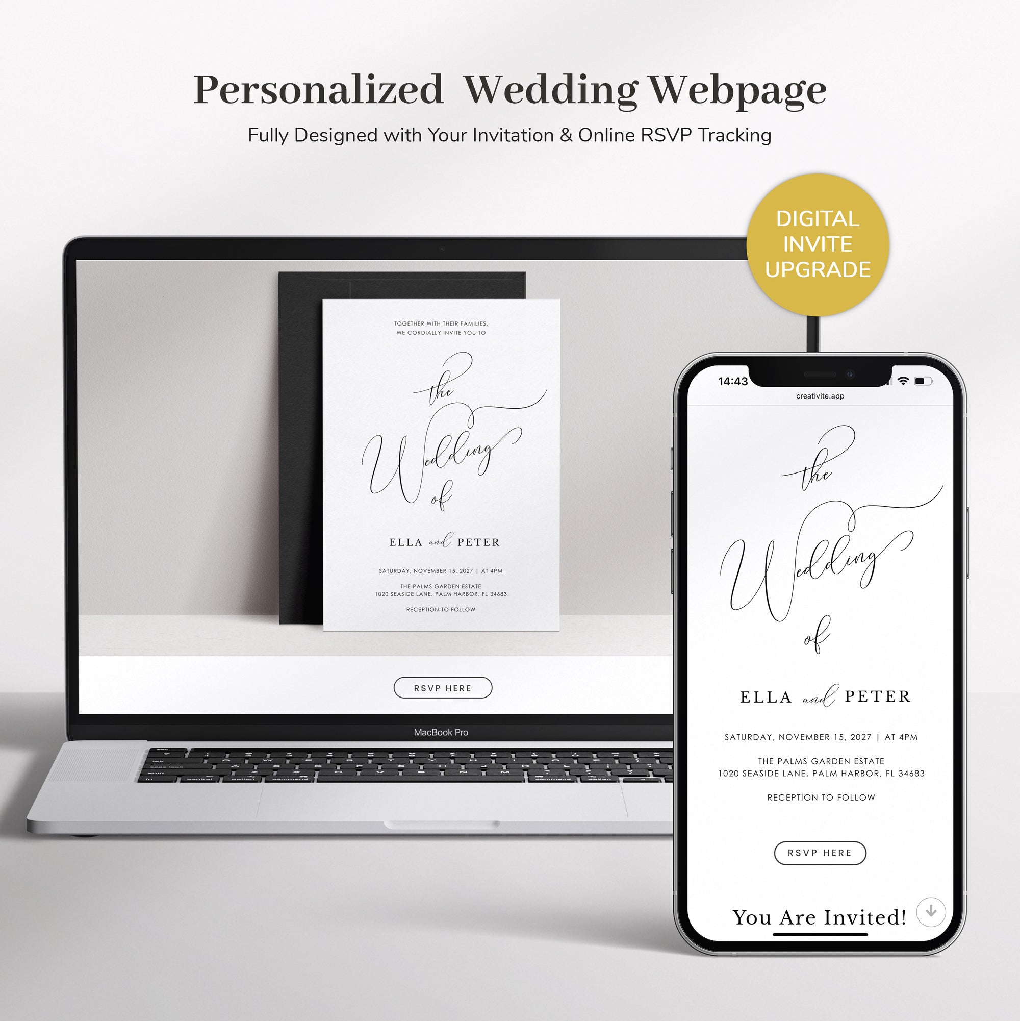 Webpage with Online RSVP – Premium Upgrade for Digital Invites