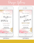 Rose Gold Watercolour Electronic Save the Date