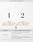 Dora | Elegant Wedding Table Numbers Template