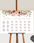 Ambra | Printable Autumn Wedding Seating Plan Template