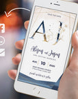 Antea | Blush & Navy Electronic Save the Date