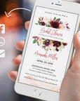 Rossella | Burgundy Bridal Shower Electronic Invitation