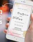 Rose Gold Watercolour Electronic Save the Date