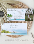Mira | Tropical Save the Date Boarding Pass Template