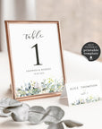 Flora | Rustic Wedding Table numbers Template