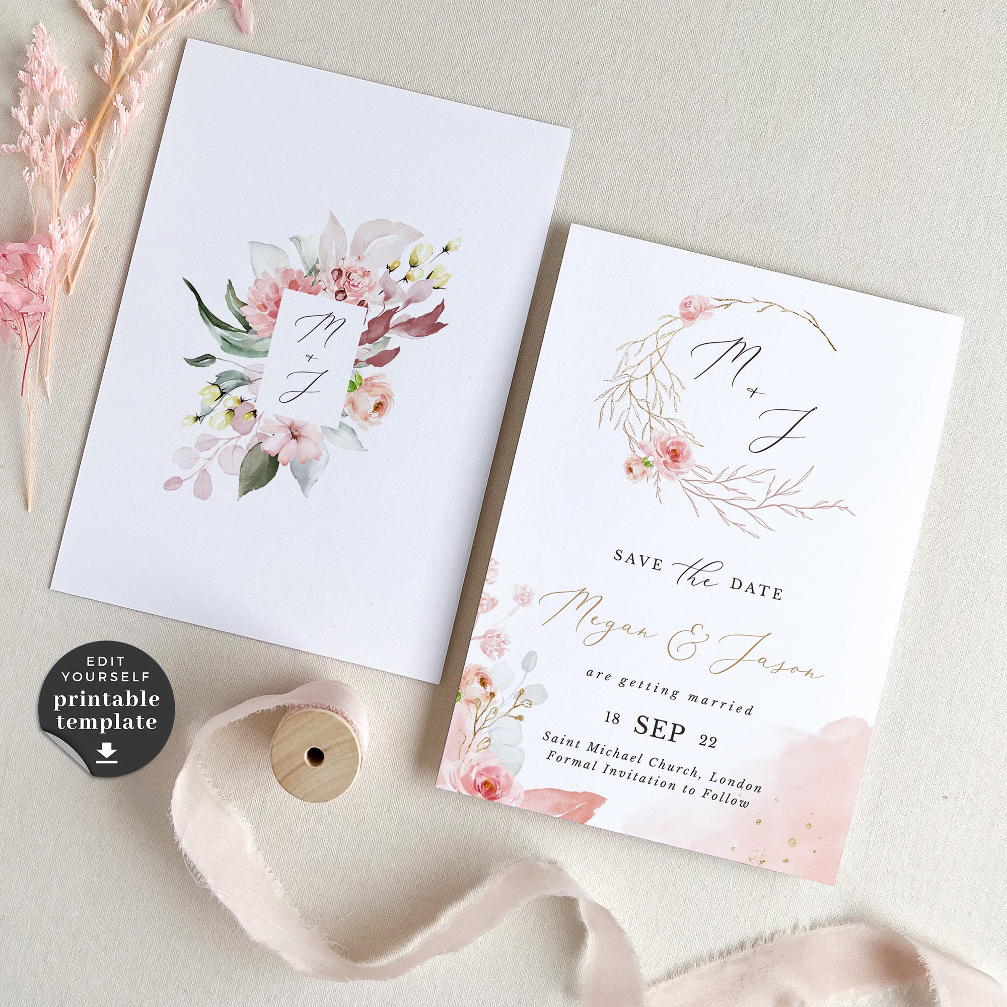 Fiorella | Romantic Save the Date Card Template