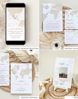 Sofia | Travel Theme Printable Wedding Stationery Bundle Templates