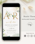 Flora | Greenery Electronic Save the Date with Monogram