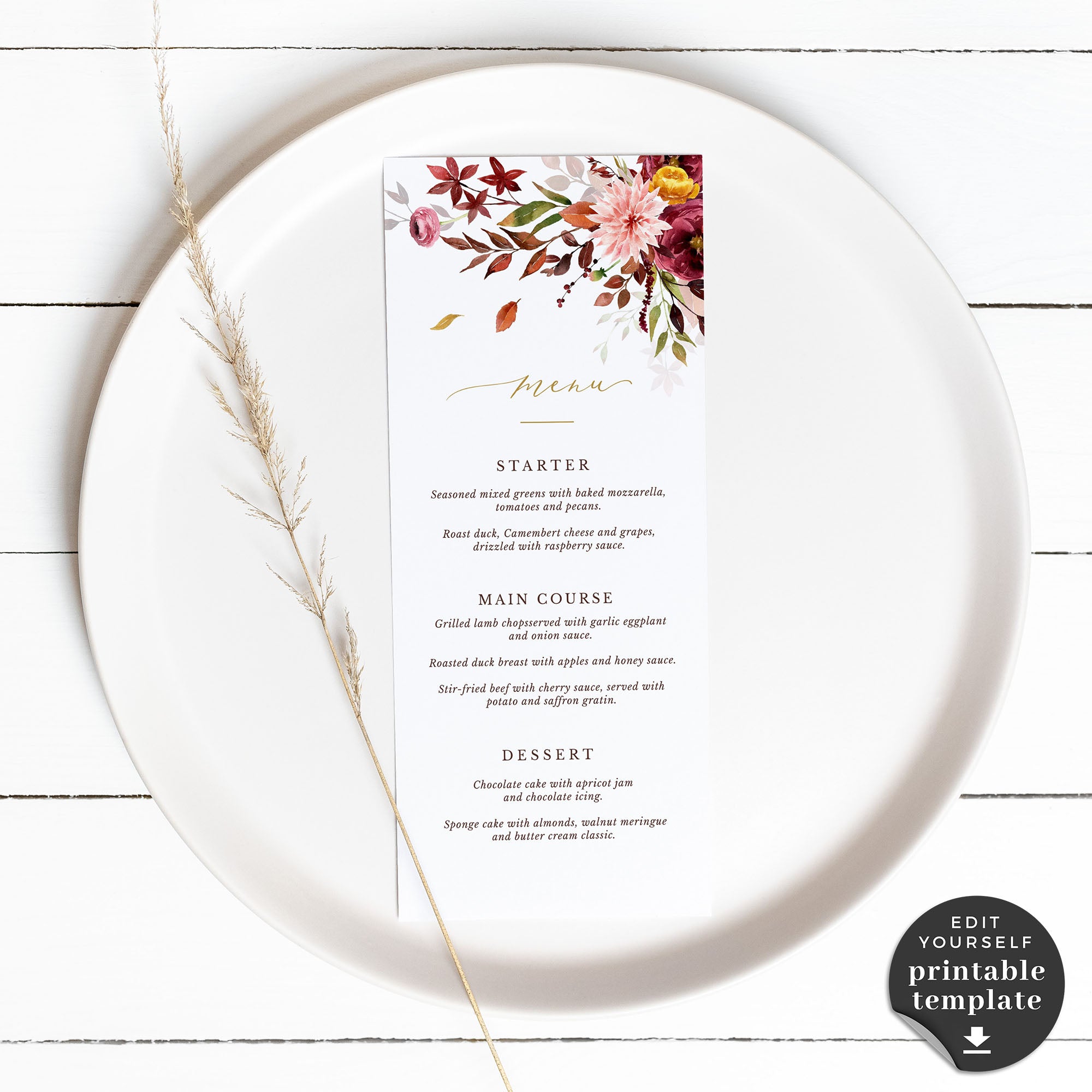 Ambra | Template for Wedding Menu – Creative Things Studio, image size:2000x2000