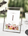 Ambra | Fall Wedding Table Numbers Printable
