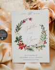Natalia | Christmas Wedding Save the Date Card Template