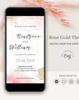 Rose Gold Watercolour Electronic Save the Date