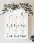 Luisa | Eucalyptus Wedding Seating Cards Template