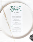 Luisa | Eucalyptus Wedding Menu Template