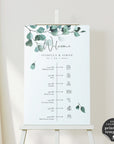 Luisa | Eucalyptus Wedding Timeline Sign Template