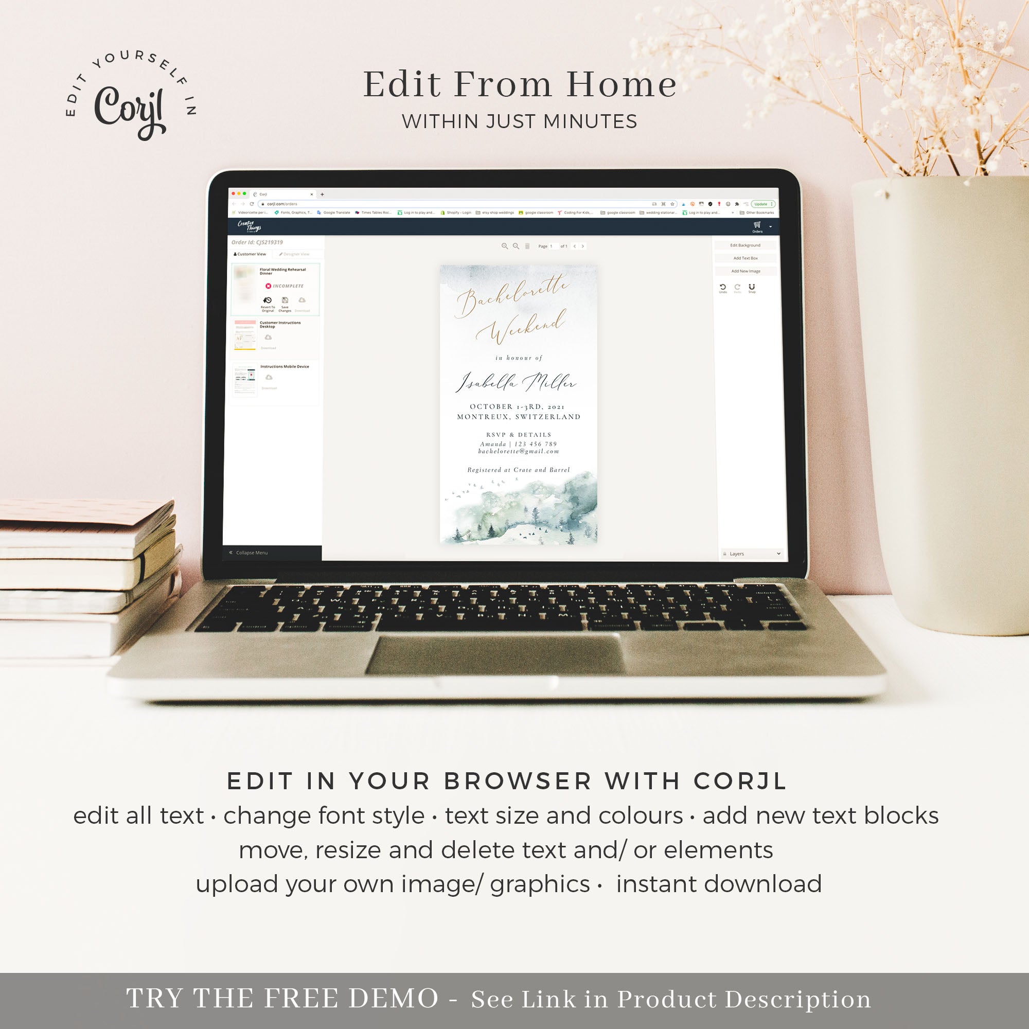 Mountains Themed Bachelorette Party Evite