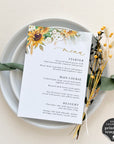 Marisol | Sunflowers Wedding Menu Template